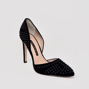 French Connection Maggie D’Orsay Black Stud Pumps
